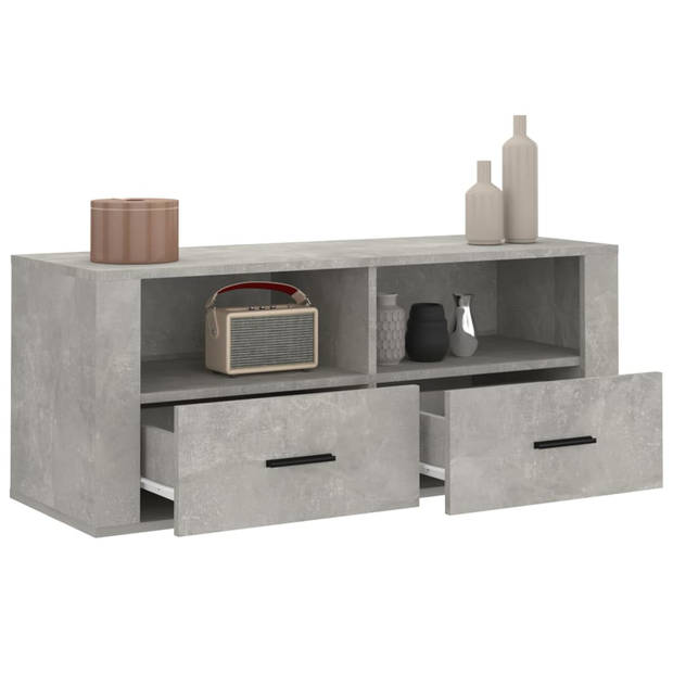 The Living Store TV-kast Betongrijs 100x35x40 cm - klassiek design