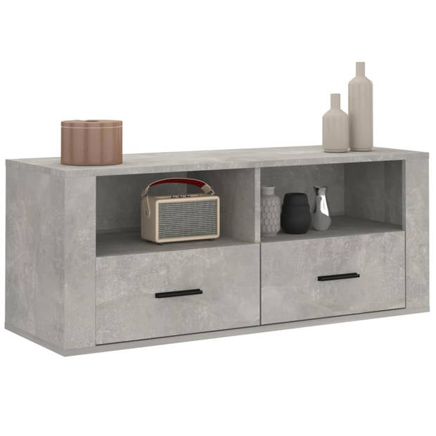 The Living Store TV-kast Betongrijs 100x35x40 cm - klassiek design