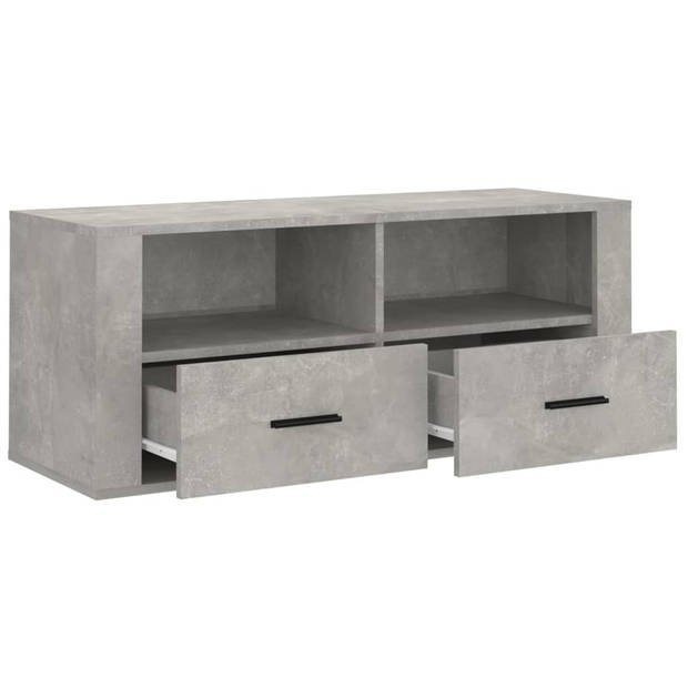 The Living Store TV-kast Betongrijs 100x35x40 cm - klassiek design