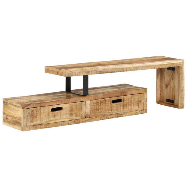 The Living Store TV-meubel Antieke Stijl - Hout - Massief Mangohout - 112 x 30 x 40 cm - Inclusief handleiding