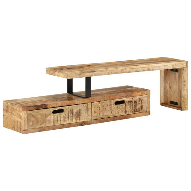 The Living Store TV-meubel Antieke Stijl - Hout - Massief Mangohout - 112 x 30 x 40 cm - Inclusief handleiding