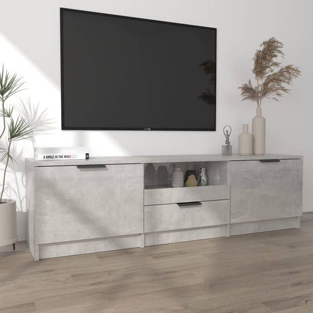 The Living Store TV-meubel Betongrijs 140x35x40 cm - praktisch en trendy