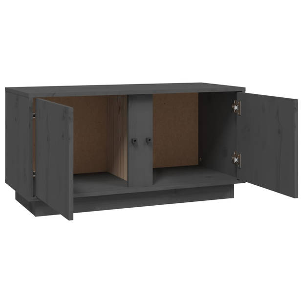 The Living Store TV Meubel - Grenenhout - 80 x 35 x 40.5 cm - Grijs