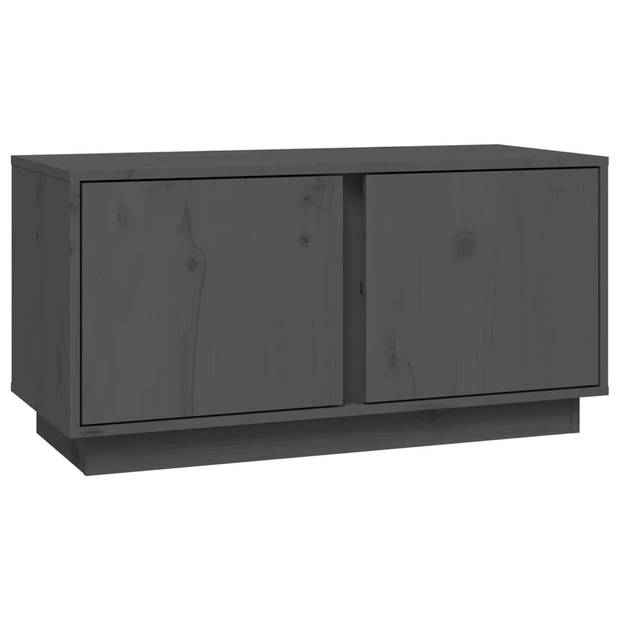 The Living Store TV Meubel - Grenenhout - 80 x 35 x 40.5 cm - Grijs