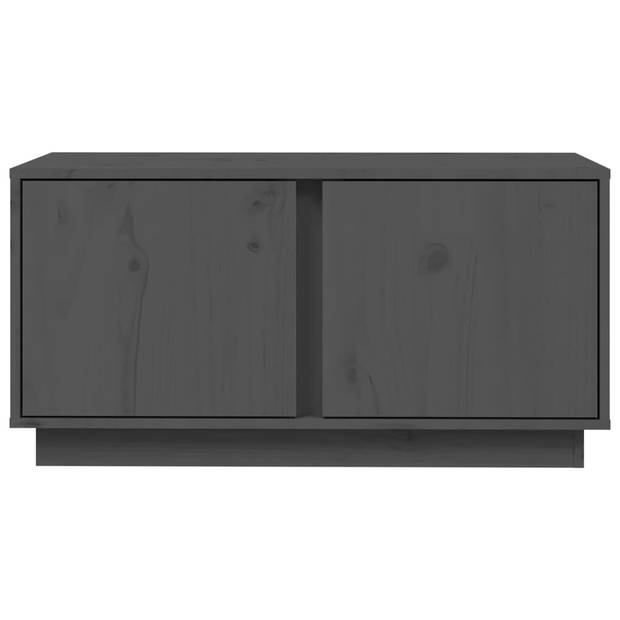 The Living Store TV Meubel - Grenenhout - 80 x 35 x 40.5 cm - Grijs