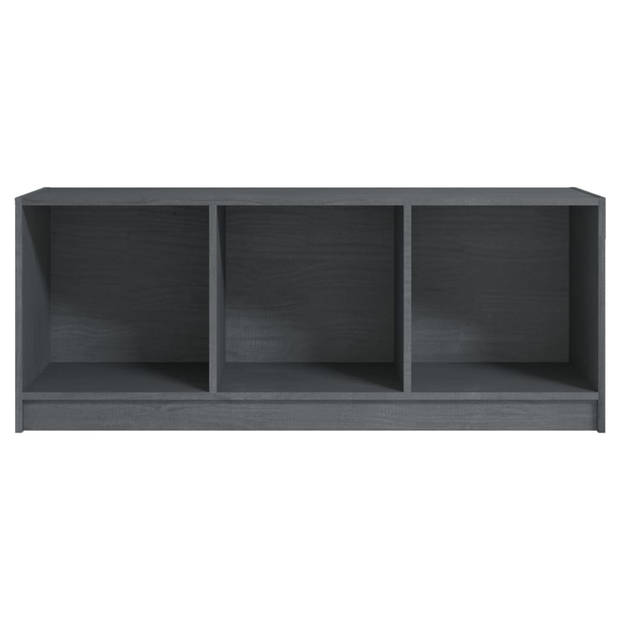 The Living Store Hifi-kast - TV-meubel - Massief grenenhout - 104 x 33 x 41 cm - Grijs