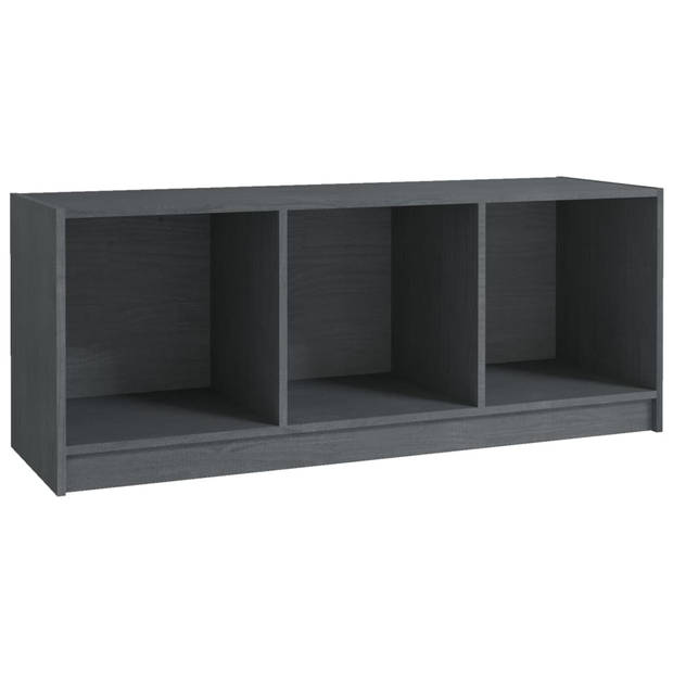 The Living Store Hifi-kast - TV-meubel - Massief grenenhout - 104 x 33 x 41 cm - Grijs