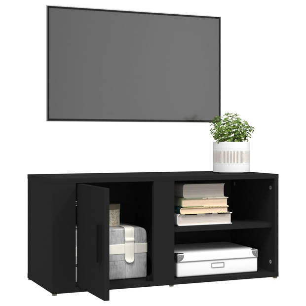 The Living Store Televisiekast Zwarte 80x31.5x36cm - Trendy Design