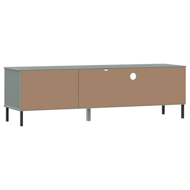 The Living Store OSLO Tv-meubel - 158 x 40 x 46.5 cm - Grijs - Massief grenenhout