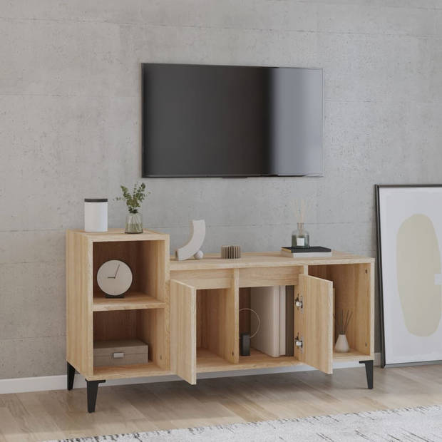 The Living Store Klassieke Tv-kast - Sonoma Eiken - 100x35x55 cm