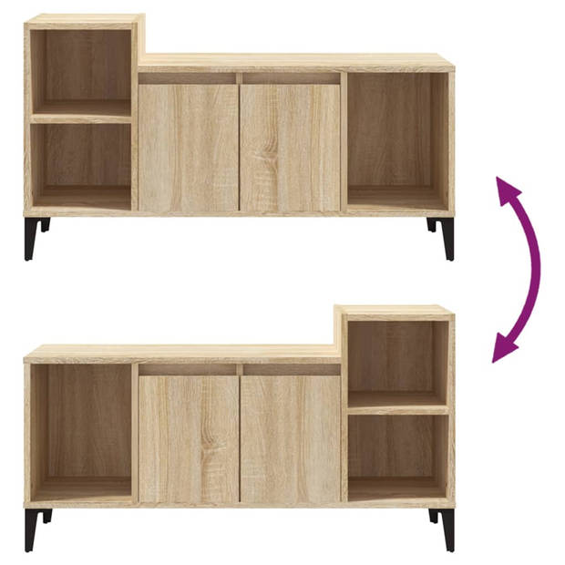 The Living Store Klassieke Tv-kast - Sonoma Eiken - 100x35x55 cm