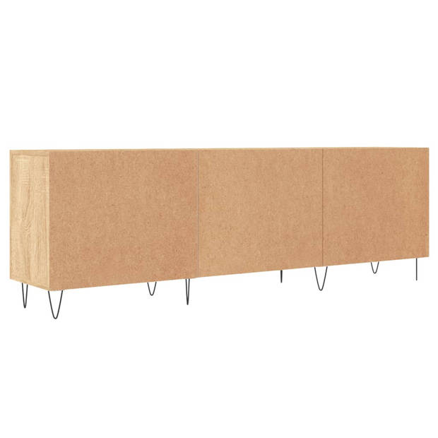 The Living Store Televisiekast TV-meubel - 150 x 30 x 50 cm - Sonoma eiken - Bewerkt hout en ijzer