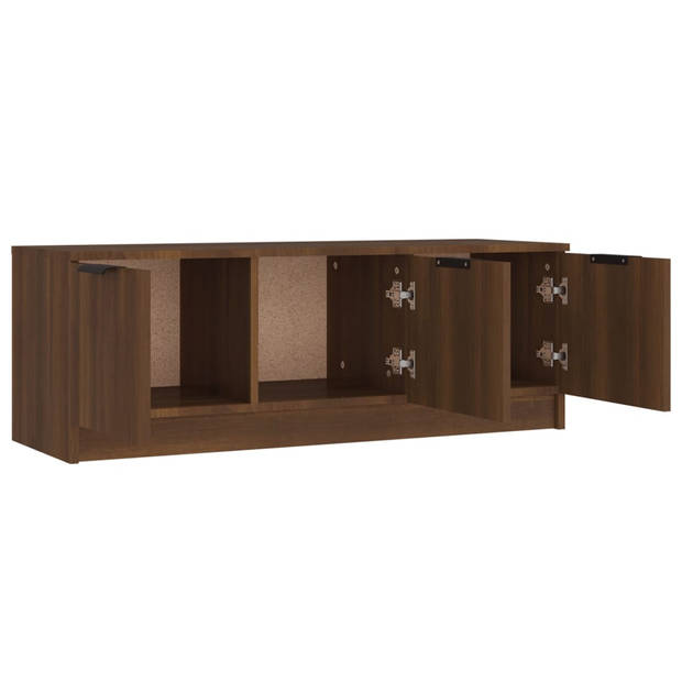 The Living Store Tv-kast Hoge Kwaliteit Bruineiken Bewerkt Hout - 102 x 35 x 36.5 cm