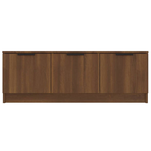 The Living Store Tv-kast Hoge Kwaliteit Bruineiken Bewerkt Hout - 102 x 35 x 36.5 cm