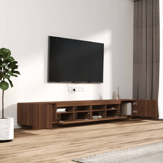 vidaXL 3-delige Tv-meubelset met LED bewerkt hout bruineiken