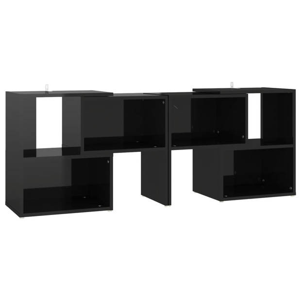 The Living Store Tv-meubel Hoogglans Zwart 104x30x52 cm - Modulair design