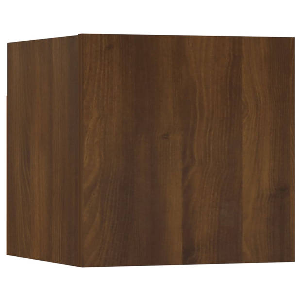 The Living Store TV-meubelset bruineiken - - Wandmeubel - 30.5x30x30 cm - 80x30x30 cm - Duurzaam hout