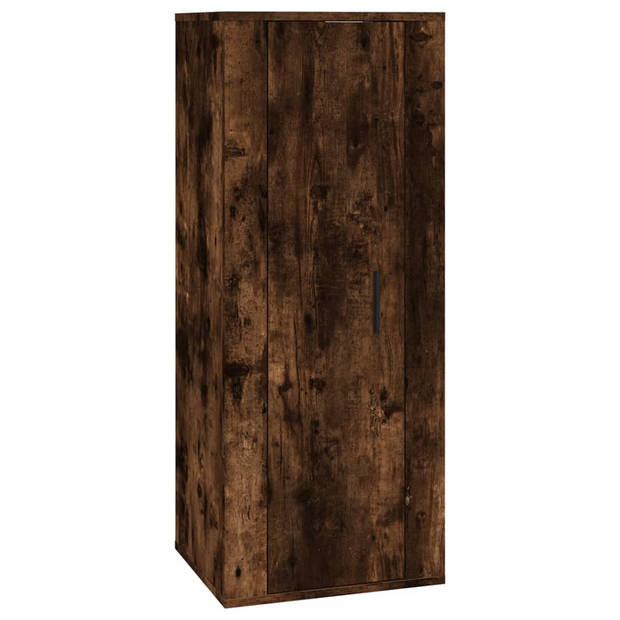 The Living Store - Klassieke televisiekastenset - Bewerkt hout - 2x40x34.5x100cm - 2x100x34.5x40cm - Gerookt eiken