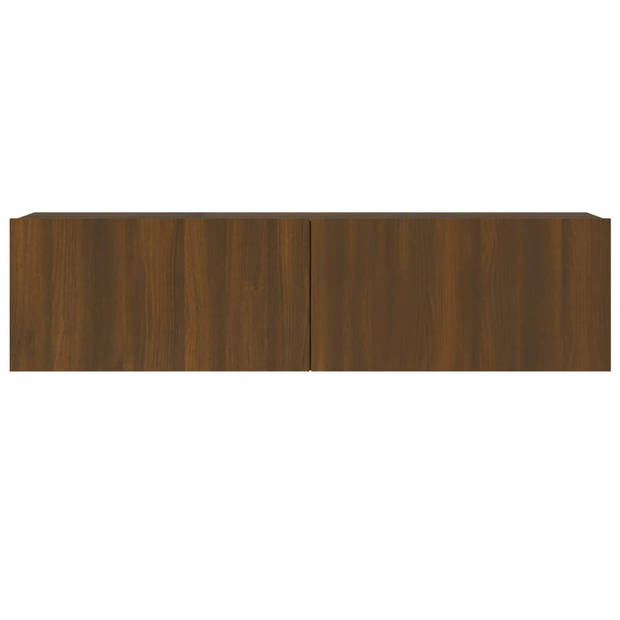 The Living Store TV-meubel - Bruineiken - 120 x 30 x 30 cm - Bewerkt hout