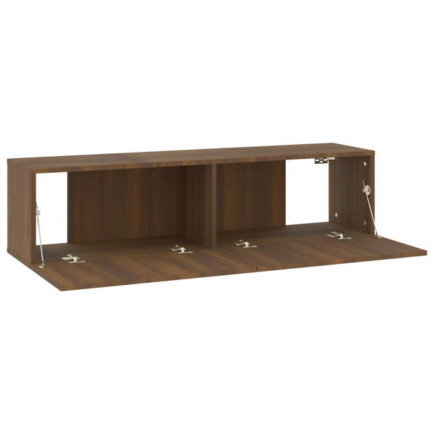 The Living Store TV-meubel - Bruineiken - 120 x 30 x 30 cm - Bewerkt hout