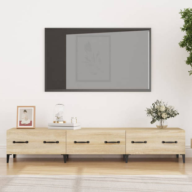 The Living Store Televisiemeubel Sonoma Eiken - Moderne Media-kast - 150 x 34.5 x 30 cm - Stevig - Voldoende