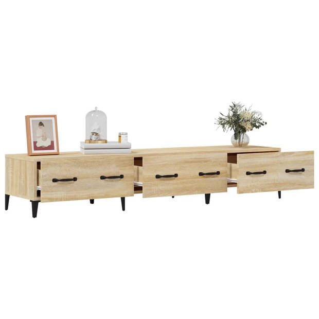 The Living Store Televisiemeubel Sonoma Eiken - Moderne Media-kast - 150 x 34.5 x 30 cm - Stevig - Voldoende