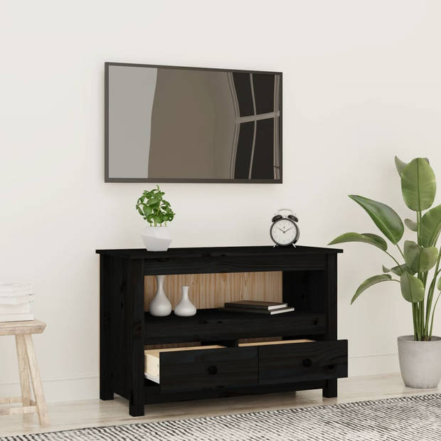 The Living Store Tv-meubel Landelijk - 79 x 35 x 52 cm - Massief grenenhout