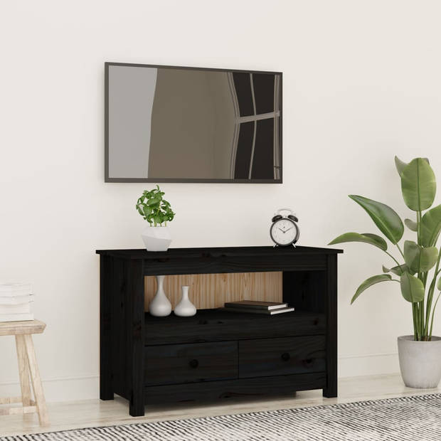 The Living Store Tv-meubel Landelijk - 79 x 35 x 52 cm - Massief grenenhout