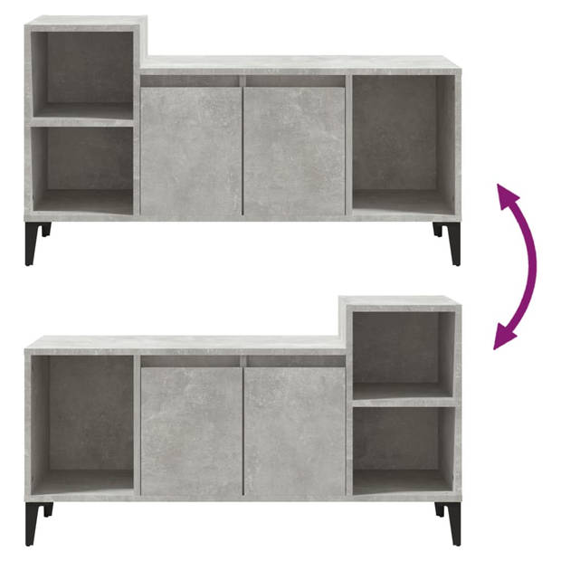 The Living Store Tv-kast Betongrijs 100x35x55 cm - Klassiek design