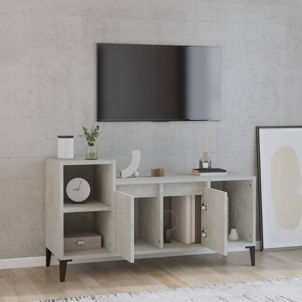 The Living Store Tv-kast Betongrijs 100x35x55 cm - Klassiek design