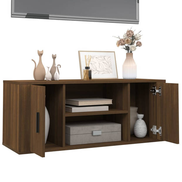 The Living Store TV-meubel - Bruineiken - 100x35x40cm