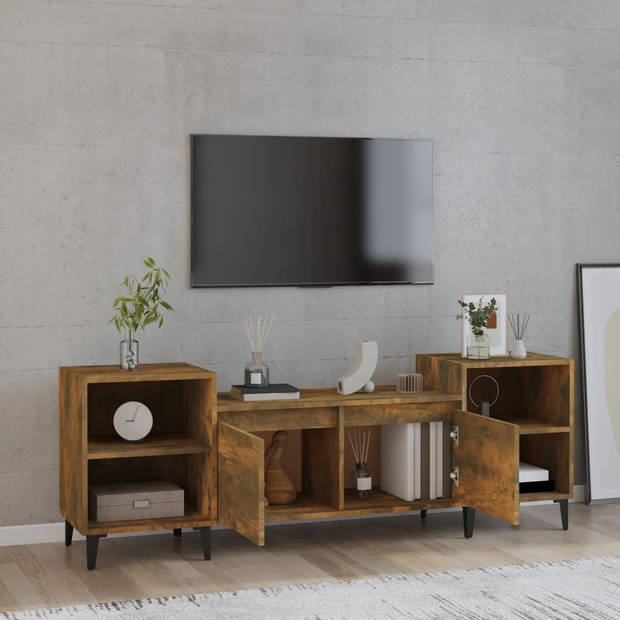 The Living Store TV-meubel Media - Gerookt Eiken - 160 x 35 x 55 cm