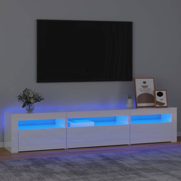 The Living Store TV-meubel - TV-meubel - 195x35x40cm - Hoogglans wit