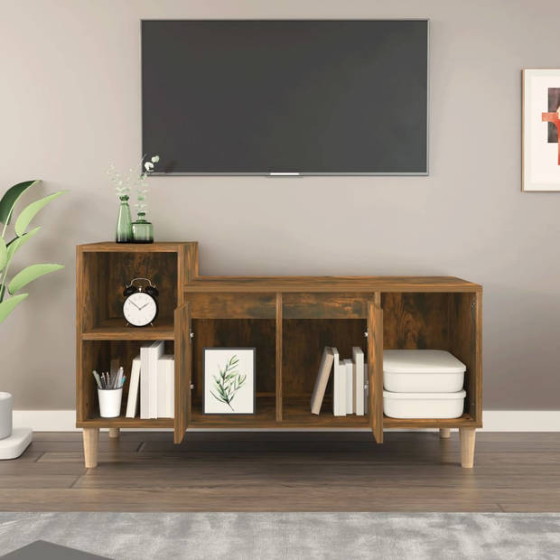 vidaXL Tv-meubel 100x35x55 cm bewerkt hout gerookt eikenkleurig