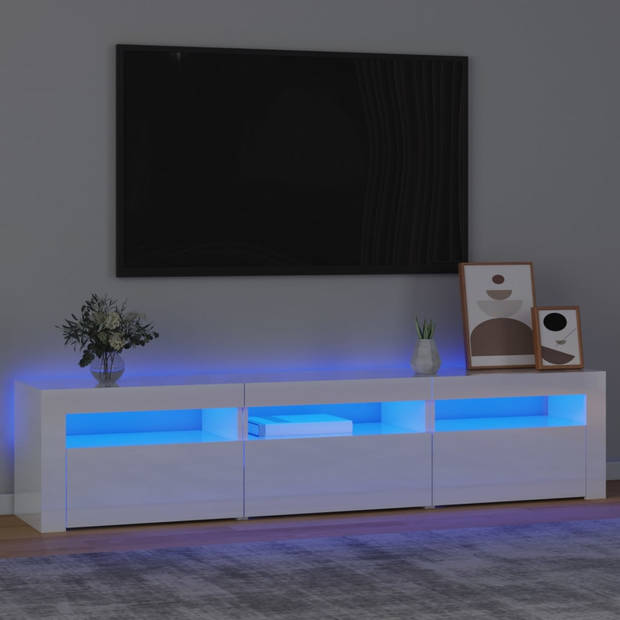 The Living Store TV-meubel Hoogglans wit - 180 x 35 x 40 cm - RGB LED-verlichting