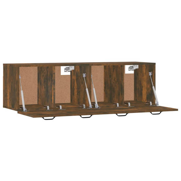 The Living Store Wandkast - Gerookt eiken - 80x35x36.5 cm - 2 vakken