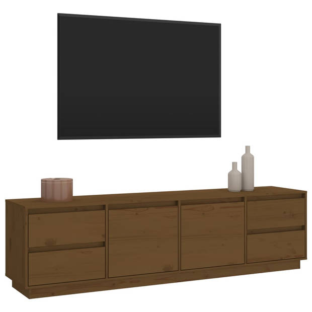 The Living Store Televisiekastenset Grenenhout - 176 x 37 x 47.5 cm - Honingbruin