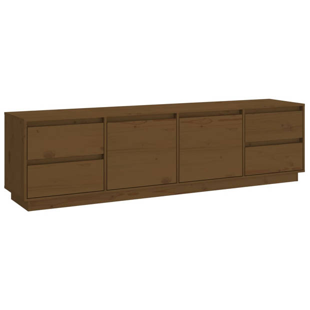 The Living Store Televisiekastenset Grenenhout - 176 x 37 x 47.5 cm - Honingbruin