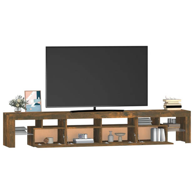 The Living Store TV-meubel - Middelgroot - Gerookt Eiken - 230 x 36.5 x 40 cm - RGB LED