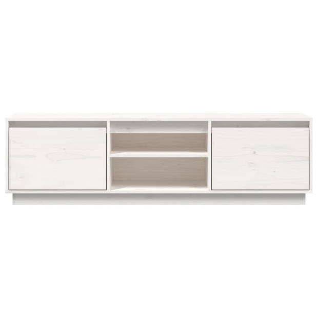 The Living Store Tv-meubel - Grenenhout - 140 x 35 x 40 cm - Wit