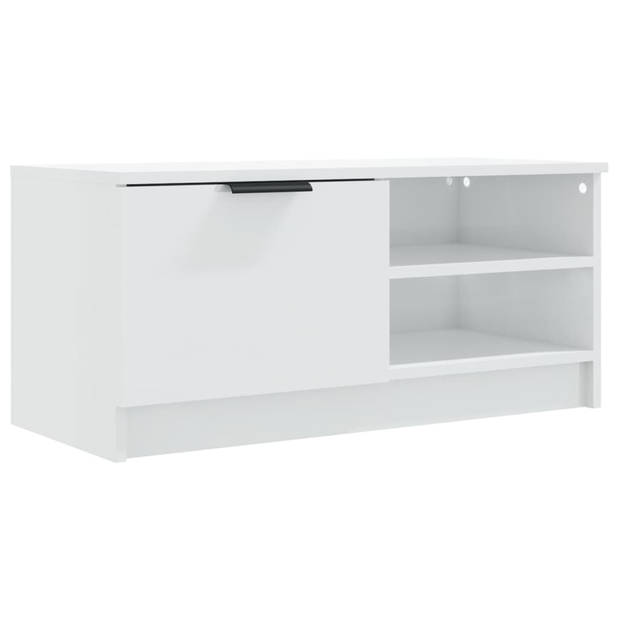 The Living Store Tv-meubel - hoogglans wit - 80 x 35 x 36.5 cm - praktisch en stevig