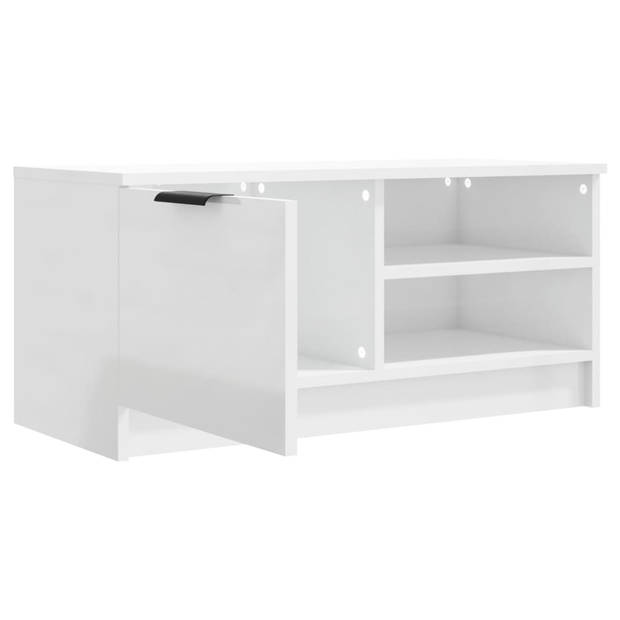 The Living Store Tv-meubel - hoogglans wit - 80 x 35 x 36.5 cm - praktisch en stevig