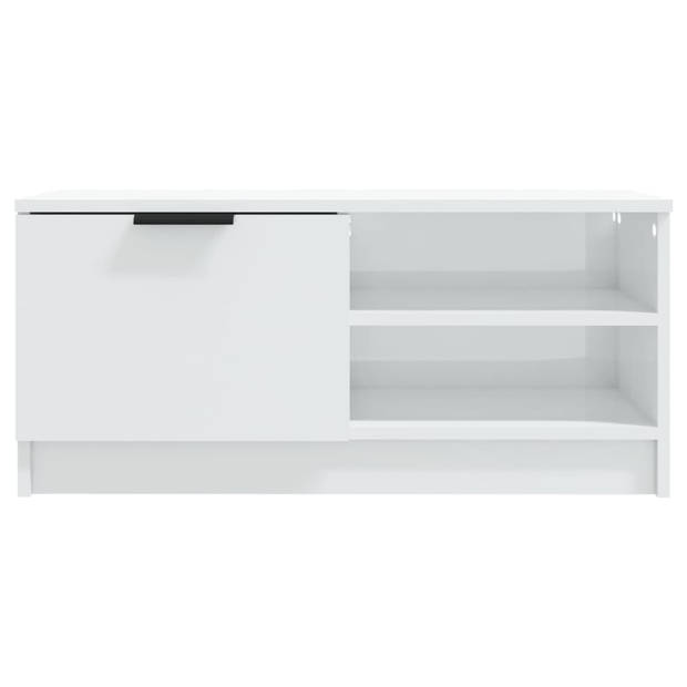 The Living Store Tv-meubel - hoogglans wit - 80 x 35 x 36.5 cm - praktisch en stevig