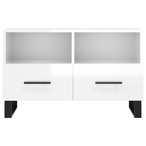 The Living Store Televisiekast - Trendy - Stijlvolle TV-meubel - 80 x 36 x 50 cm - Hoogglans wit