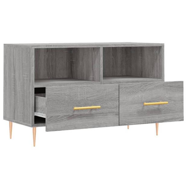 The Living Store TV-meubel - Grijs sonoma eiken - 80 x 36 x 50 cm - Stevig materiaal