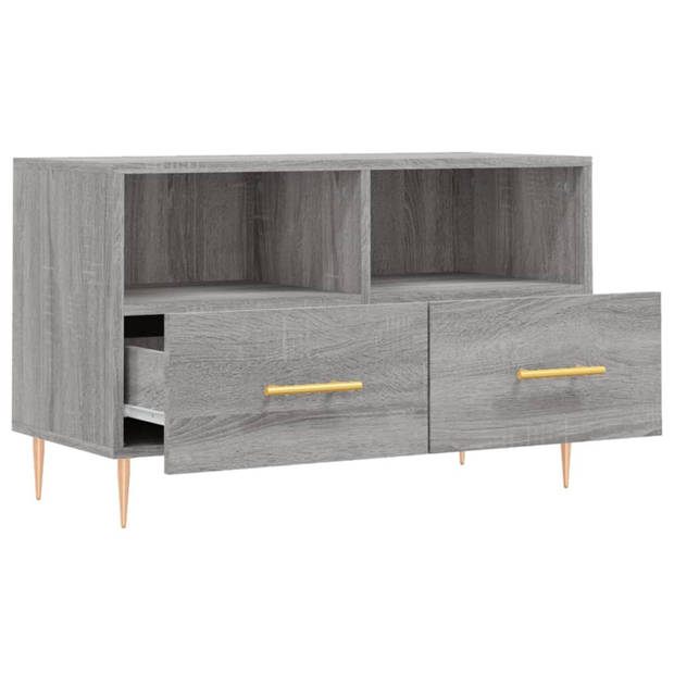 vidaXL Tv-meubel 80x36x50 cm bewerkt hout grijs sonoma eikenkleurig