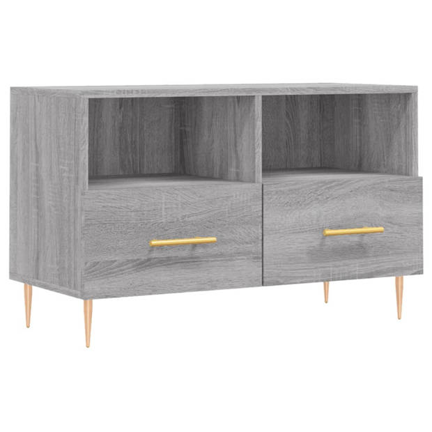 The Living Store TV-meubel - Grijs sonoma eiken - 80 x 36 x 50 cm - Stevig materiaal