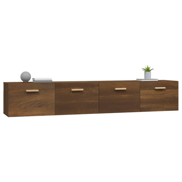 vidaXL Wandkasten 2 st 100x36,5x35 cm bewerkt hout bruin eikenkleur