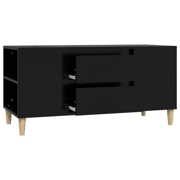 The Living Store Scandinavisch TV-meubel - 102 x 44.5 x 50 cm - zwart