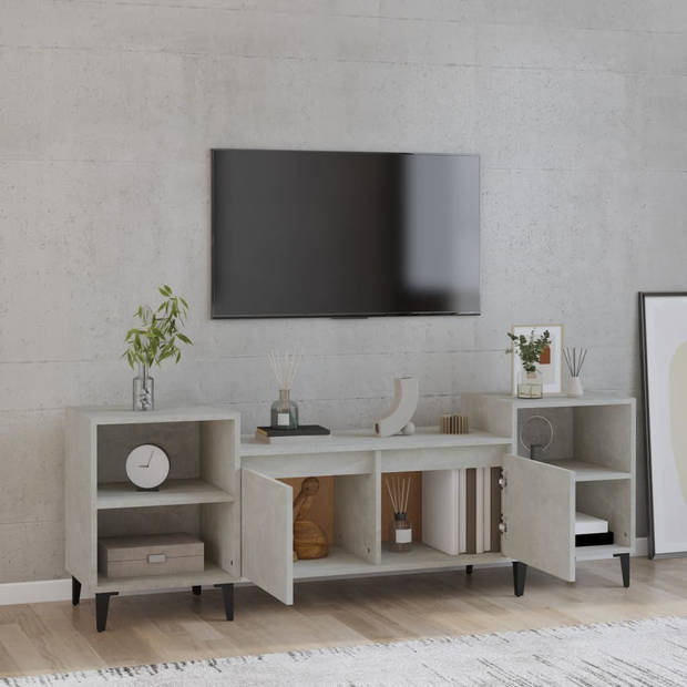 The Living Store TV-kast - Betongrijs - 160 x 35 x 55 cm - Stevig materiaal